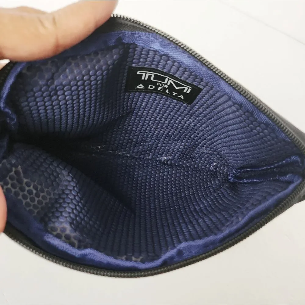 Tumi Toiletry Cosmetic Travel Bag Pouch Black Gray 8x6